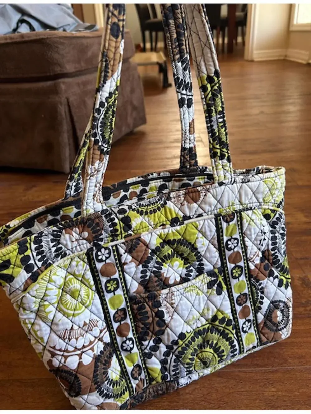 Vera Bradley Quilted Cotton Tote Bag with Floral Pattern